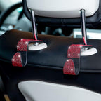 Moly Magnolia Bling Car Seat Headrest Hooks, 4PCS Handcrafted Rhinestones Seat Hanger Organizer for Handbag Purse Scarf, Universal for Cars, Auto Interior Accessories for Women Men (Red) - Image 5