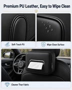 Leather Car Tissue Holder, Extra Large Tissue Holder for Car, Fits 120–230 Count Rectangular Tissue Boxes, Wider Opening for Easy Access, Dual Zipper for Headrest,Console,Seat Back (Black) - Image 7