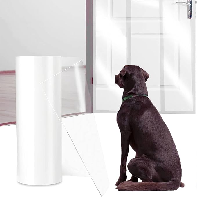 Door Protector from Dog Scratching 200" x 8.2" Cat Scratch Door Frame Single Sided Adhesive Protector Anti Dog Scratch Door Guard for Dogs Clear CHUANGSEED - Image 6