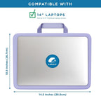LAPGEAR Compact Lap Desk – Purple Amethyst, Fits 14" Laptops | Microbead Cushion, Built-In Pencil Slot, Carry Handle, Fits Standard Letter-Size Paper (8.5" × 11") - Image 3