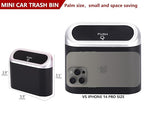 Ginsco Mini Car Trash Can with Lid, Small Car Garbage Can, Cute Leakproof ABS Car Trash Bin, Car Accessories for Interior, Garbage Bin for Car, Home, Office with 60pcs Trash Bags Black/Silver - Image 2