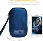 Electronic Organizer Bag Cable Organizer Travel Cord Organizer Case Pouch Portable Carrying Case for Charger Hard Drive Earphone USB SD Card (Navy) - Image 3
