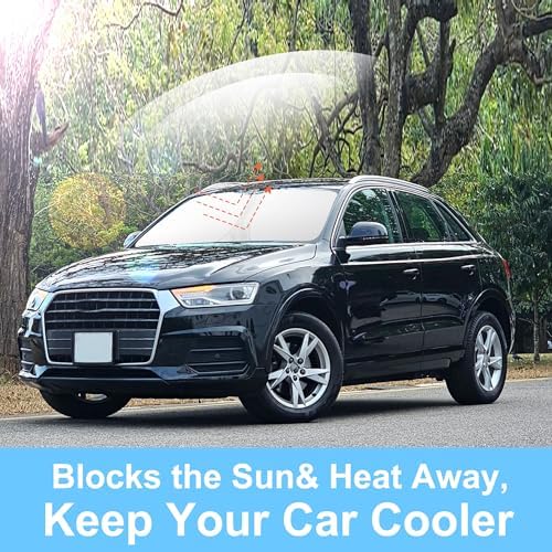 TINGLU Sun Shade for Audi Q3 2013-2018 Accessories Windshield Sun Shade Window Shade UV Rays Protection Sun Visor Cover with Steering Wheel Sunshade Storage Bag - Image 5