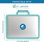 LAPGEAR Compact Lap Desk – Aqua Sky, Fits 14" Laptops | Microbead Cushion, Built-In Pencil Slot, Carry Handle, Fits Standard Letter-Size Paper (8.5" × 11") - Image 3