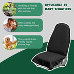 55.12 x 29.53 Inch Terry Cloth Car Seat Cover, Black | absorbent surface, waterproof barrier, granular anti-slip backing, side-free profile, interior accessory - Image 5
