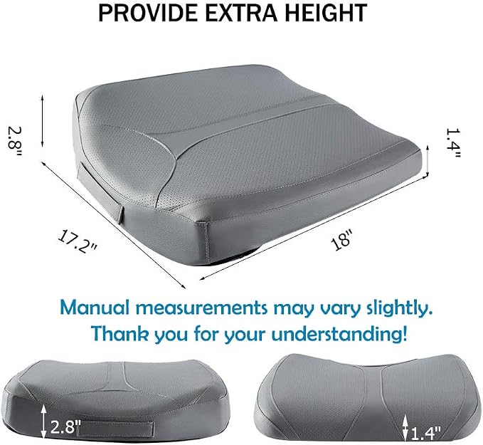 Leather Car Memory Foam Heightening Seat Cushion for Short People Driving, Hip(Coccyx/Tailbone) and Lower Back Pain Relief, Adult Booster Seat for Car, Truck,SUV,Office Chair,Wheelchair. - Image 6
