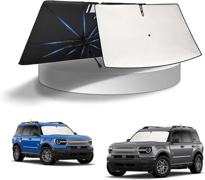KUST Windshield Sun Shade Umbrella for 【Ford Bronco Sport 2021-2026】 (Only fits for Bronco Sport) | Custom Fit Windshield Sunshade | with Bendable Handle | Blocks Heat & UV Rays by KUST