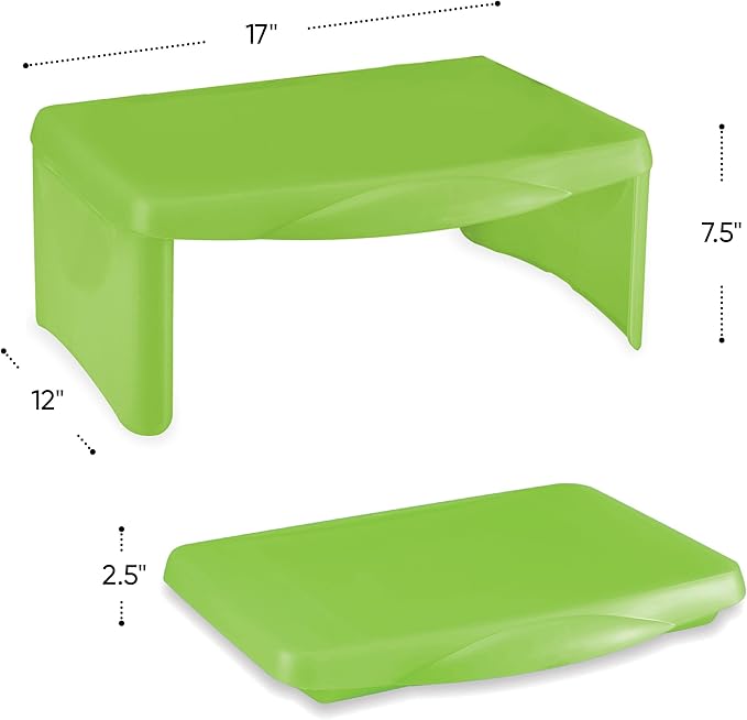 HearthSong Foldable Lap Desk for Kids with Storage - Ideal Floor Desk for Drawing, Studying, Portable Folding Travel Lap Table, Versatile Bed Desk & Lap Tray, Green - Image 4