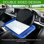 Car Steering Wheel Desk, Portable Car Tray, Durable Multi-Functional Travel Workstation with Cup Holder, Car Essentials Portable Laptop Tray & Eating Table for Most Vehicles Road Trip (Blue) - Image 5