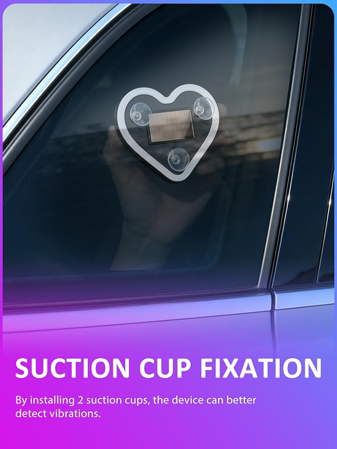 Car LED Ambient Light - Solar-Powered Heart-Shaped LED Neon Light, Wiring Free, Switchable Modes, Romantic Mood Decoration, Interior Atmosphere Lamps for Car (MHD - Pink+Ice Blue) - Image 4