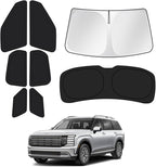 Canvcle Window Shades for 2026 Hyundai Palisade LX3 Accessories Windshield Sun Shade Side Rear Window Covers Sunshade Sun Visor Shield Privacy Protection for Camping Keep Vehicle Cool Black 8PCS by Canvcle