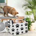 Rectangular Dog Basket,Nursery Hamper,Collapsible canvas kids toy storage box,Kids room storage basket,Gift Basket(Dogs) - Image 4