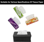 Upgraded Car Tissue Holder, Premium PU Leather Backseat Tissue Case Holder for 100-150 Regular Size Tissues,Foldable Tissue Holder 9.45 × 5.24 × 3.54 in, Black - Image 5