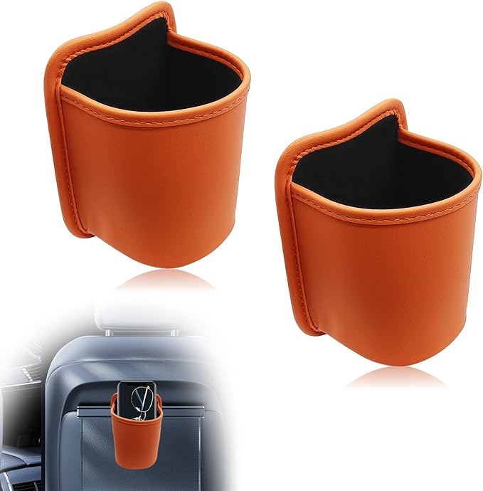 2PCS Large Car Door Cup Holder, Hanging Automotive Back Seat Bottle Holders, Waterproof Scratch-Resistant Car Window Cup Holder, Clip-On Auto Organizer Accessories for Beverage Holder(Orange) by Unknown