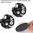 Paw Print Steering Wheel Cover Universal 15 Inch +2 Pieces Car Coasters | Anti-Slip Breathable Car for Men/Women Dog Paw Print Steering Wheel Cover Dogs Prints - Image 5