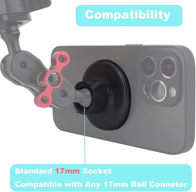 Magnetic Phone Mount Base for MagSafe 17mm (0.67") Ball Socket, Phone Car Mount Accessory - Image 5