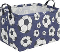 FXOLCSHE Rectangular Easter Soccer Basket,Kid's toy storage box,Collapsible waterproof college dorm laundry basket,Baby Nursery Hamper,Sports Boys soccer basket,Boys Soccer Room Decor(Soccers) by FXOCSHE