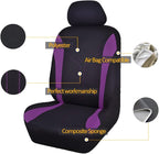 Flying Banner Car Seat Covers Front Seats Mesh Fabric Rear Bench Split Polyester Cover Easy Installation SUV CAR Woman Lady Femal (Front Set, Black Purple) - Image 5