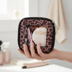 DOB SECHS Mini Leopard Makeup Bag for Purse 5.1'' x 5.1'' Small Makeup Bag for Car Cute Clear Cosmetic Bags with Zipper, Tiny Toiletry Bag Lipstick Organizer Pouch Case Travel Essentials Storage Pouch - Image 3