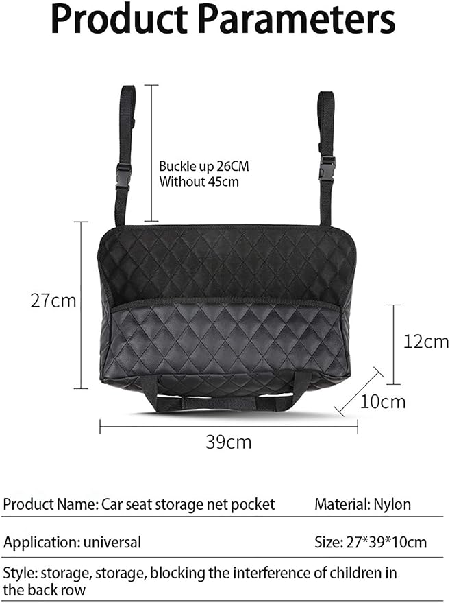Car Handbag Holder Between Seats Back Storage Organizer Net Pocket Purse Holder Tissue Purse Holder, Driver Storage Pouch for Handbag Cup - Image 2