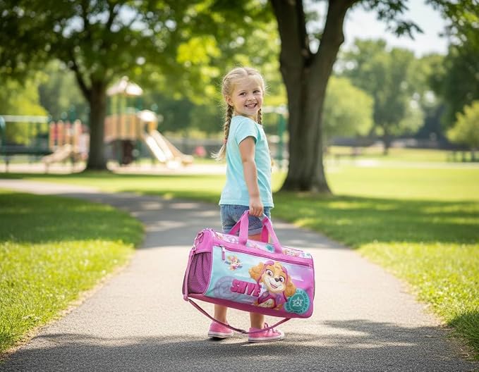 Paw Patrol Girls’ Duffle Bag – Skye Travel Gym Bag with Adjustable Shoulder Strap, Mesh Side Pockets & Zipper Pocket - Image 3