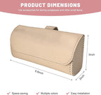Sunglasses Holder for Car Visor, Auto Sunshade Eyeglasses Storage Case with Hidden Magnetic Closure, PU Leather Sunglass Protective Box for Most Vehicles Sun Visors (Beige) - Image 2