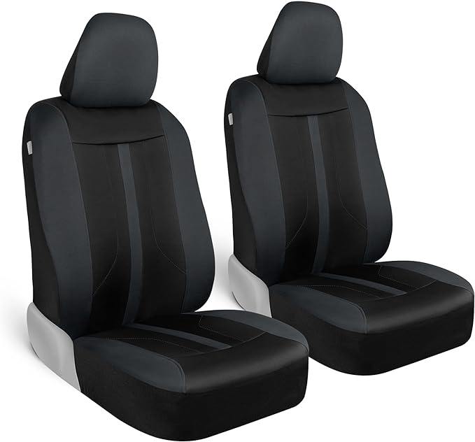Motor Trend (2) Car Seat Covers for Front Seats with (2) Trimmable Car Floor Mats – Universal Fit Auto Accessories for Cars, Trucks, SUVs, Vans – Interior Protection and Vehicle Interior Shield Combo - Image 2