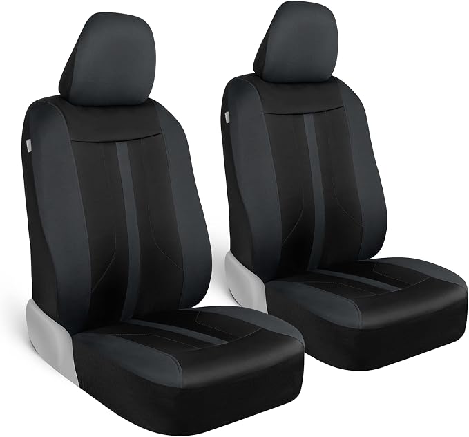 Motor Trend (2) Car Seat Covers for Front Seats with (2) Trimmable Car Floor Mats – Universal Fit Auto Accessories for Cars, Trucks, SUVs, Vans – Interior Protection and Vehicle Interior Shield Combo - Image 2