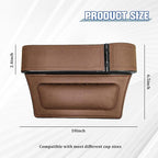 Car Seat Gap Filler Organizer with Cup Holder Expander, Leather Console Seam Filler Storage Box, Auto Front Seat Gap Organizer for Phones Keys Glasses, Universal Fit (Brown Passenger) - Image 2