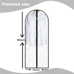 Dress Bags for Gowns Long, 65'' Garment Bags for Hanging Clothes, Suit Bag Cover for Storage and Travel, 2 Pack (Clear) - Image 2