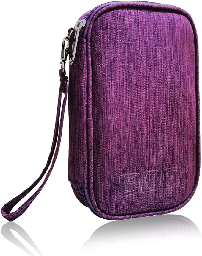 Electronic Organizer Bag Cable Organizer Travel Cord Organizer Case Pouch Portable Carrying Case for Charger Hard Drive Earphone USB SD Card (Purple) by DUMEALAGR