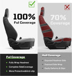 Custom Leather Car Seat Covers for Ford Mustang 2015-2023 Coupe,Gray/Black | Full Coverage Waterproof Car Seat Protector,Front & Rear Full Set,Split Backrest Compatible,Wear-Resistant,Airbag Compatible - Image 3
