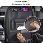 Tumecos Car Backseat Storage Bag,Seat Back Organizer with Tissue Box,Multifunctional Kick Mat,Backseat Protector Cover Pad,Large Capacity Seat Back Storage Hanging Bag(Style A) - Image 5