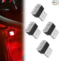 4 PCS USB LED Car Interior Ambient Lighting Kit, Portable Plug-in Atmosphere Lamp Decor Night Light, Universal Vehicle Interior Accessories for Most Cars (Red) by Unknown