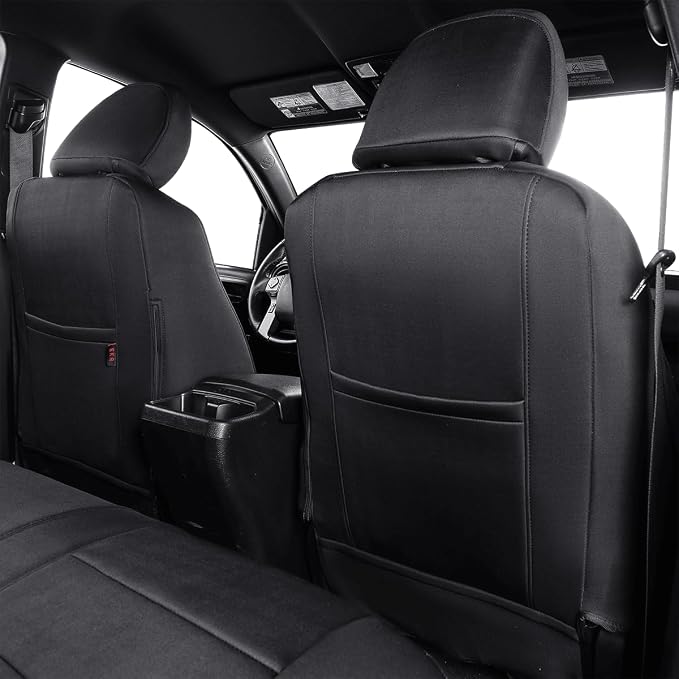 EKR Tacoma Back Seat Covers Custom for Toyota Tacoma (Hybrid) 2024 2025 2026 Double cab TRD Sport,TRD Off-Road,Limited,Trailhunter- Second Row Only,Neoprene(Black) - Image 3