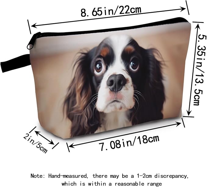 Cavalier King Charles Spaniel Dog Print Women Makeup Bag Outdoor Beach Travel Toiletry Kit Small Cosmetic Bag - Image 2