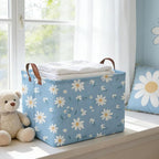 Rectangular Daisy Storage Basket,Kids Laundry Hamper,Waterproof foldable kids laundry basket,Blue Baskets,Books Box,Flower room decor(Daisy) - Image 5