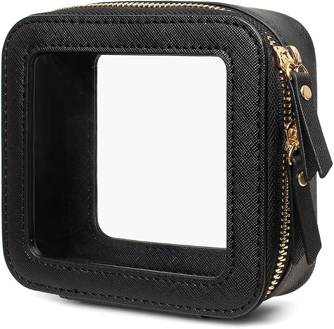 Clear Makeup Bag Small, TSA Approved Portable Toiletry Bag with Zipper Cosmetic Travel Bag Makeup Organizer Case Mini Makeup Pouch for Purse Car Organizer Bag for Women Men by FFpaw