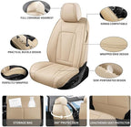 Car Seat Covers Full Set Custom Fit For Hyundai Santa Fe 2001-2026 ,Beige | Premium Faux Leather, Waterproof, Anti-Slip, Airbag Compatible, Breathable, Car Seat Protectors, 2 Rows 5 Seats - Image 3