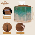 HOMOTEK 2 Pack Tissue Box Cover, Square PU Leather Tissue Holder, Decorative Facial Tissue Cube Paper Organizer Dispenser for Bathroom, Night Stands, Desk, Car 5X5X5'' - Dark Gray, Pebble Grain - Image 3