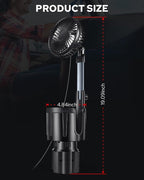 Benlari USB Car Fan with Cup Holder - Upgraded 2 in 1 Cup Fan Holder with 3 Powerful Speed Cooling Wind - Adjustable Extended Bracket Cup Holder for Vehicle Van Truck SUV RV - Image 7
