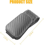 AICEL 2PCS Sunglasses Holders for Car Sun Visor, Carbon Fiber, Gray | Leather Eyeglasses Hanger Mounter, Magnetic Glasses Holder and Ticket Card Clip, Car Accessories, Universal Fit - Image 2