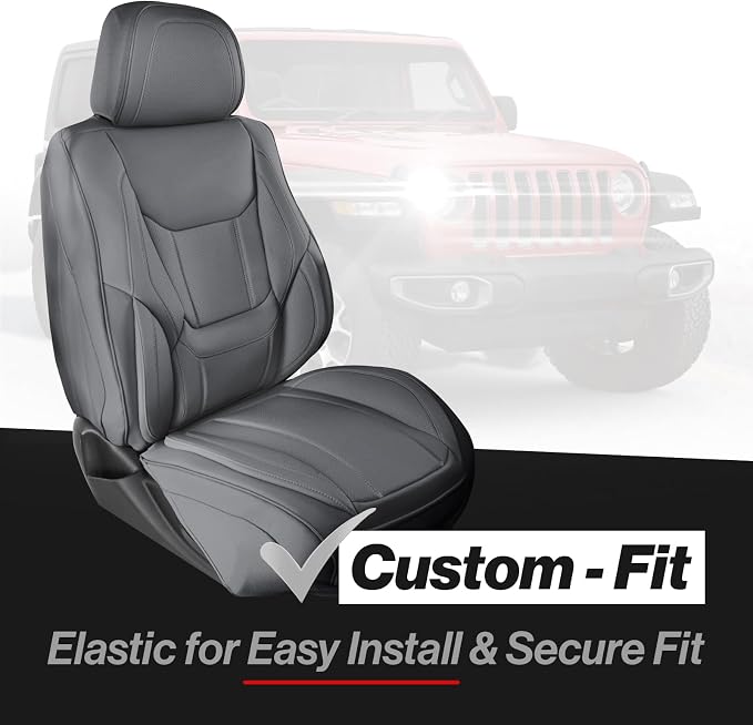 Coverland Custom SUV Car Seat Covers for 1998-2008 Subaru Forester | Premium Waterproof Faux Leather Non-Slip Memory Foam Airbag Compatible Custom Fit Interior Protector [Front Seat-Dark Gray] - Image 2