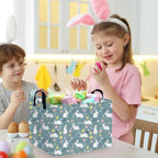 Rectangular Easter basket,Easter basket empty,Kids Storage Baskets for kids Bedroom,Gift bin,Kids Storage Bin,Easters gift baskets,Kids home Decor(Cute rabbit Easter egg) - Image 2