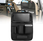 Nilight Car Seatback Organizer 1PC Black PU Leather Universal | Foldable Tray Tablet Holder Tissue Box Removable Bucket Waterproof Storage Bag for Cars Vans SUVs MPVs Pickup Trucks by Nilight
