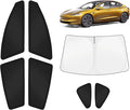 KUST Car Window Shades for Tesla Model 3 2018-2025 2026 Windshield Sun Shade Side Window Cover UV Block Privacy Protection Accessories for Camping Blackout Rear Back Full Set 7PCS by KUST