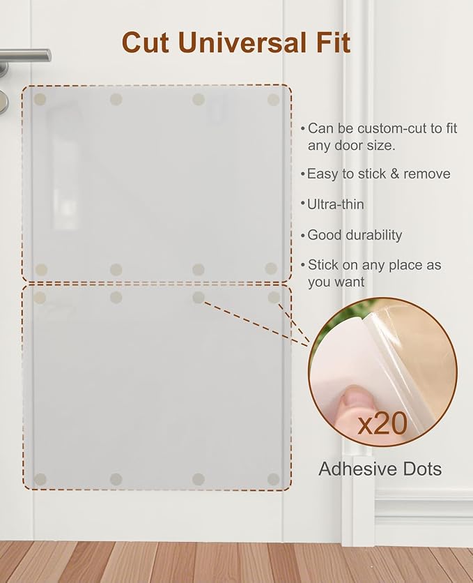 Door Protector for Dog and cat,Flexible Door Guard Cover，Custom-Cut Door Shield for Pets to Protect Your Door & Wall Size 43'' x 16'' (1, 43'' x 16'') - Image 3