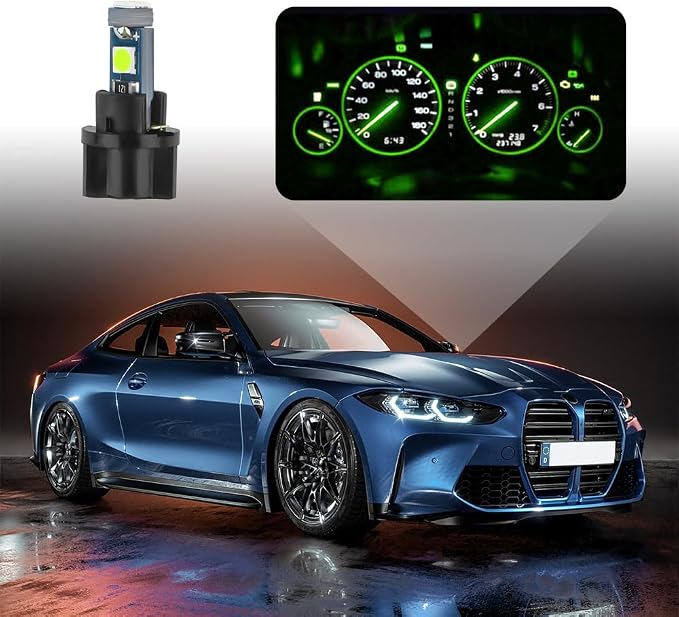 20PCS Car LED Dash Lights - Super Bright Instrument Cluster Light Bulbs with T5 37 74 LED Bulbs & Twist Lock Socket - Universal 12V L-ED Lights for Car Interior Accessories (Green) - Image 3
