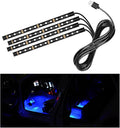 Car LED Strip Light, 48 LEDs RGB Neon Interior Atmosphere Lights, 12V Under Dash Ambient Night Light, USB Port Auto Interior Decorative Lamp, Universal Car Accessories (Blue) by Sylvil