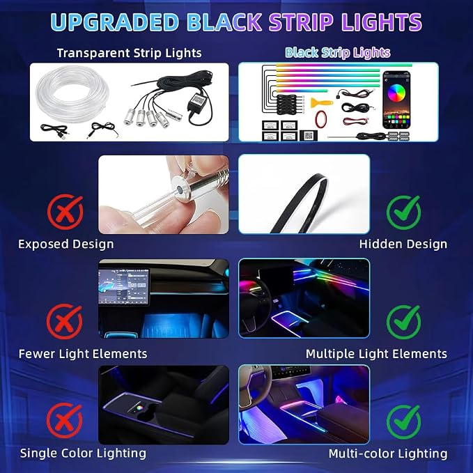 Acrylic Interior Car LED Strip Light, Dreamcolor 22-in-1 RGB Ambient Lighting with APP, 16 Million Colors 175in 600LED Music Sync Lights for Night Driving, Home, Camping & Gift Decor - Image 5